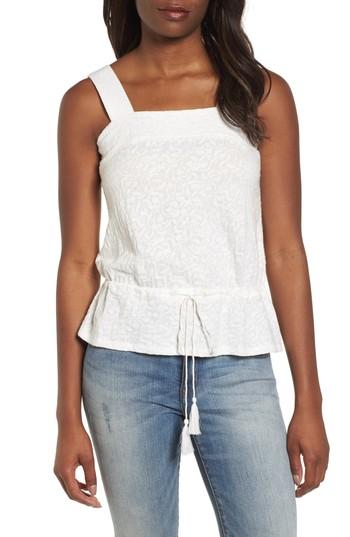 Women's Lucky Brand Side-button Peplum Tank - White