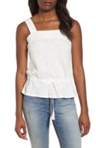 Women's Lucky Brand Side-button Peplum Tank - White
