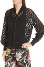 Women's Fuzzi Dot Tulle Bomber - Black