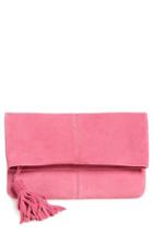 Leith Suede Clutch - Pink
