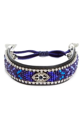 Women's Rebecca Minkoff Celestial Evil Eye Leather Bracelet