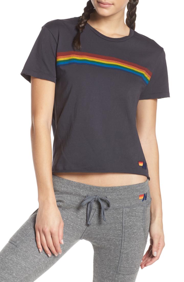 Women's Aviator Nation Rainbow Tee