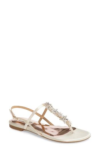Women's Badgley Mischkia Tate Crystal Sandal .5 M - Ivory