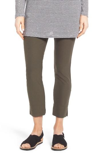 Petite Women's Eileen Fisher Washable Stretch Crepe Slim Ankle Pants P - Green