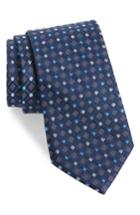 Men's Nordstrom Men's Shop Coventry Check Silk Tie, Size X-long - Blue