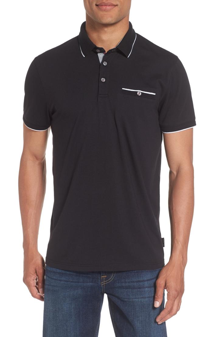 Men's Ted Baker London Derry Modern Slim Fit Polo (xxl) - Black