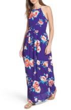 Women's Everly Floral High Neck Maxi Dress - Blue