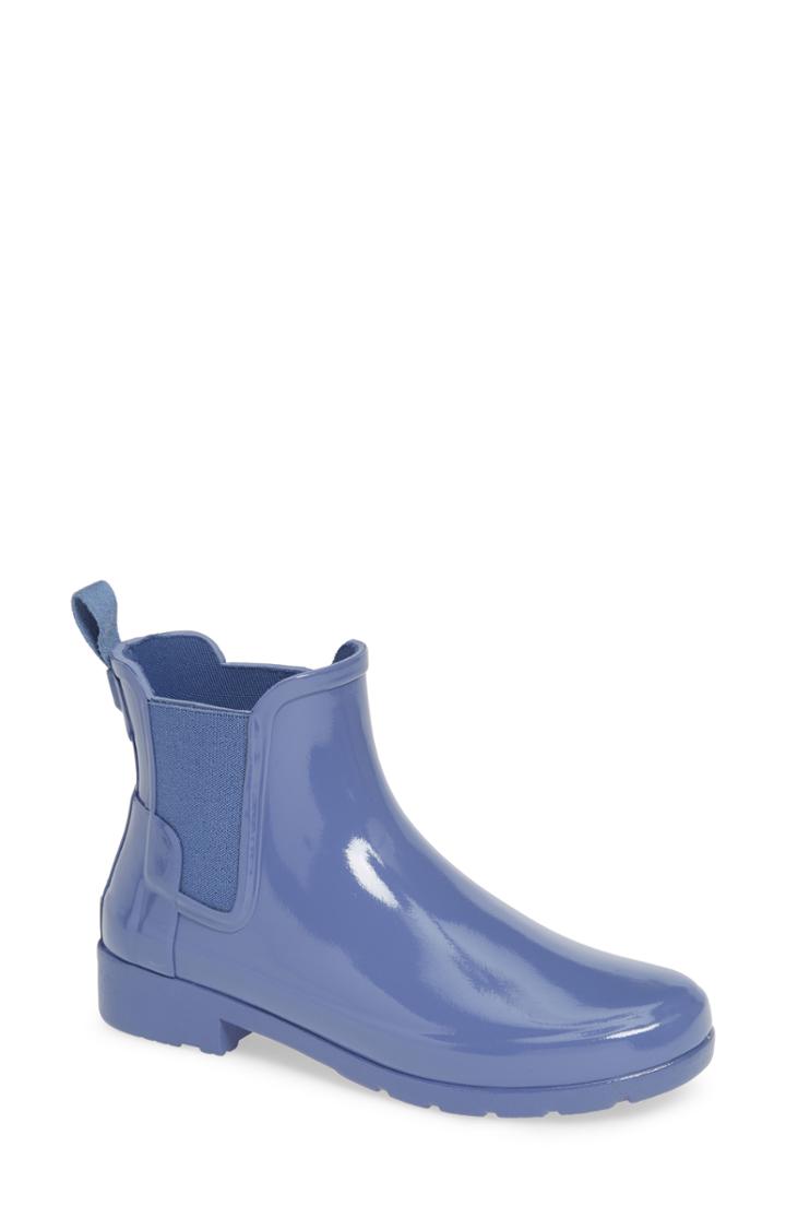 Women's Hunter Original Refined Chelsea Waterproof Rain Boot M - Blue