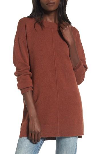 Women's Bp. Seam Front Tunic Sweater - Brown
