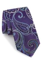 Men's Nordstrom Men's Shop Bryce Paisley Silk Tie, Size - Purple