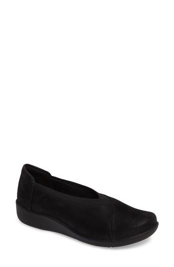 Women's Clarks Sillian Holly Flat .5 M - Black
