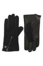 Men's John Varvatos Star Usa Wool Blend Zip Gloves - Black