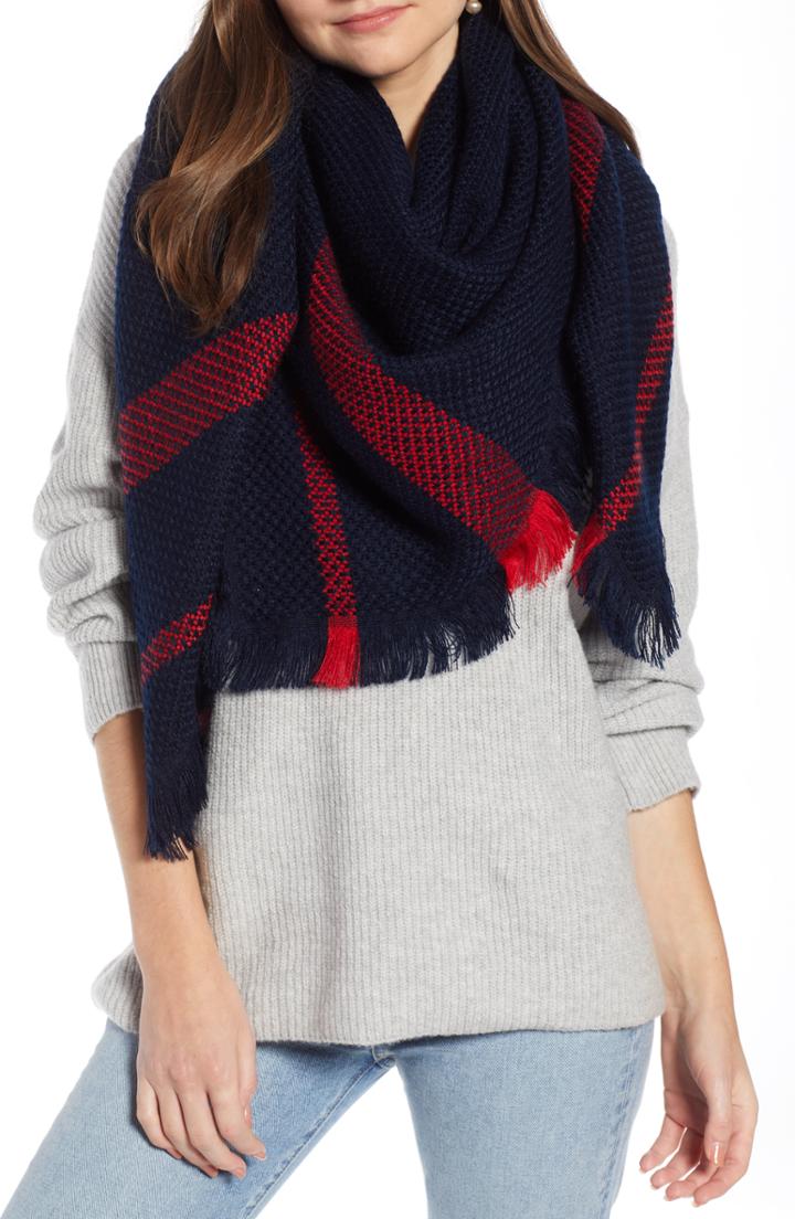 Women's Something Navy Quad Scarf, Size - Blue