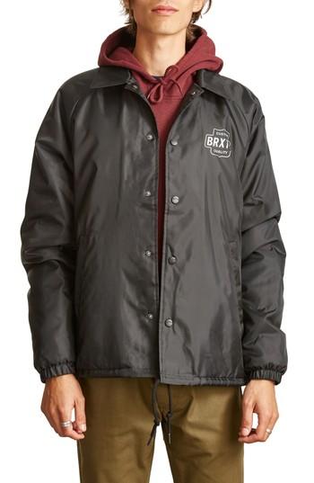 Men's Brixton Garth Water Resistant Coach's Jacket - Black