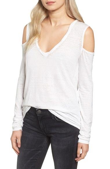 Women's Pam & Gela Cold Shoulder Top, Size - White