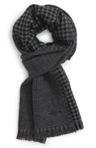 Men's Hickey Freeman Glen Plaid Wool Scarf, Size - Grey
