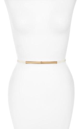Women's Elise M. 'lohan' Metal Plate Elastic Belt, Size - White