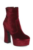 Women's Jeffrey Campbell De-facto Block Heel Platform Bootie M - Burgundy