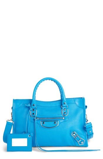Balenciaga Metallic Edge City Aj Leather Tote - Blue
