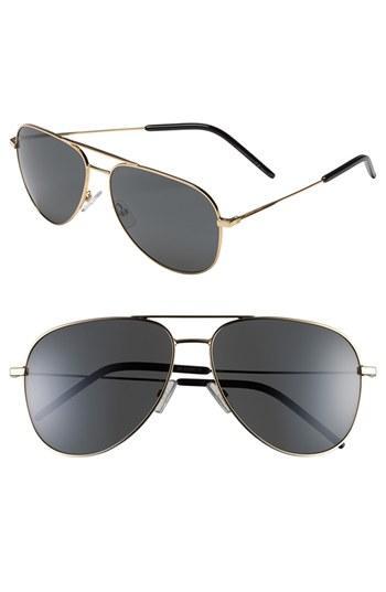 Saint Laurent 29mm Aviator Sunglasses Rose