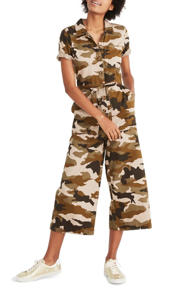 Women's Madewell Camo Wide Leg Utility Jumpsuit