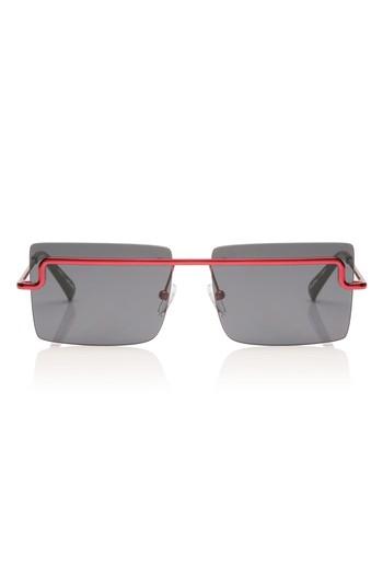 Women's Adam Selman X Le Specs The International 58mm Sunglasses - Metallic Red/ Navy Mono