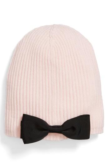 Women's Kate Spade New York Grosgrain Bow Knit Beanie - Pink