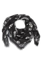 Men's Alexnader Mcqueen Skull Modal & Silk Scarf, Size - Black