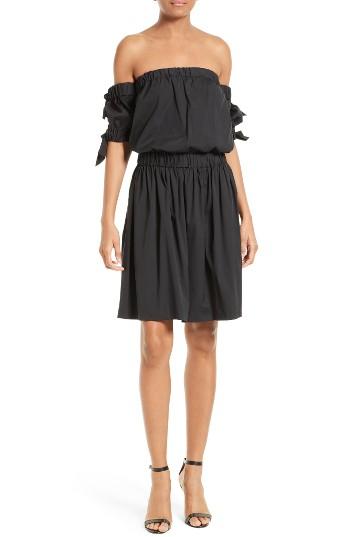 Women's Milly Zoey Off The Shoulder Cotton Poplin Dress