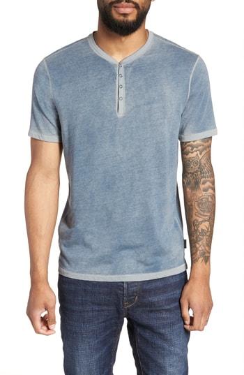 Men's John Varvatos Star Usa Fit Henley, Size Medium - Blue