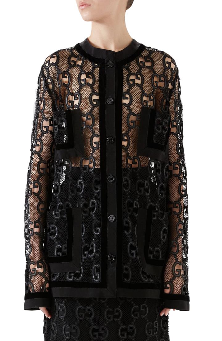 Women's Gucci Gg Macrame Jacket