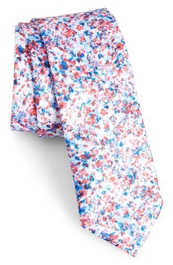 Men's Calibrate Marquette Floral Skinny Tie, Size - Red