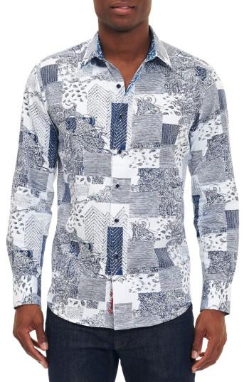 Men's Robert Graham Bhakti Sport Shirt - Blue