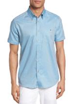 Men's Ted Baker London Wooey Mini Texture Sport Shirt (m) - Green