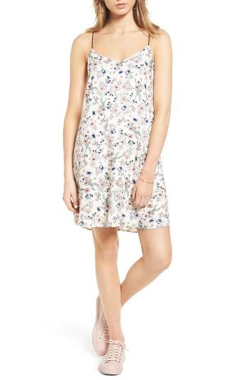 Women's Lush Floral Print Cross Back Slipdress - Ivory