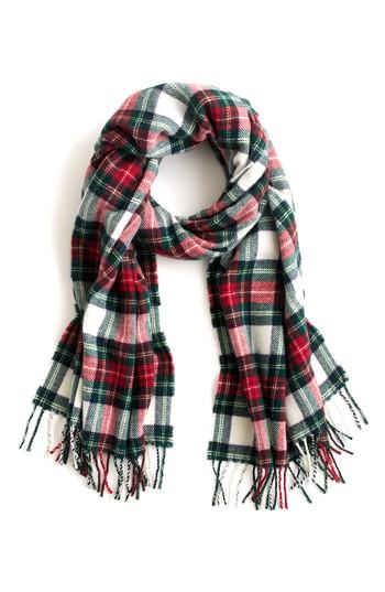 Women's J.crew Tartan Scarf, Size - Red