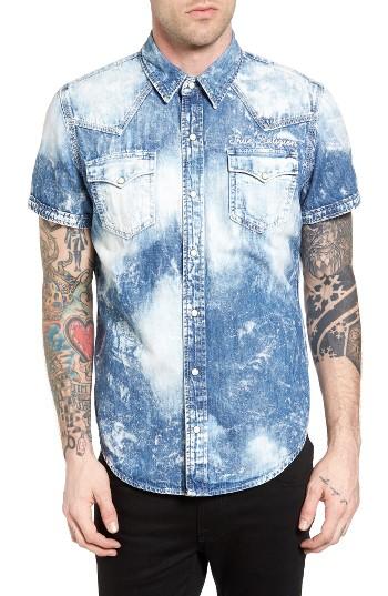 Men's True Religion Brand Jeans Ryan Runyon Rebel Short Sleeve Western Shirt