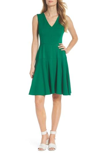 Women's Eliza J Ponte Fit & Flare Dress - Green