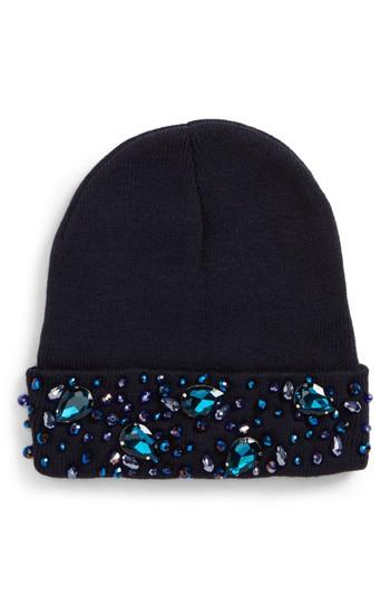 Women's Natasha Crystal Beanie - Blue