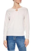 Women's Sandro Keyhole Wool & Cashmere Sweater - White