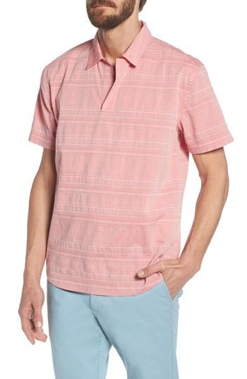 Men's Bonobos Beach Slim Fit Stripe Polo R - Pink