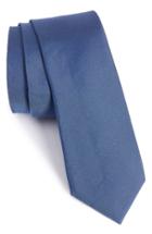 Men's Calibrate Veloutine Woven Silk Skinny Tie, Size - Blue