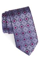 Men's Ermenegildo Zegna Medallion Woven Silk Tie, Size - Purple