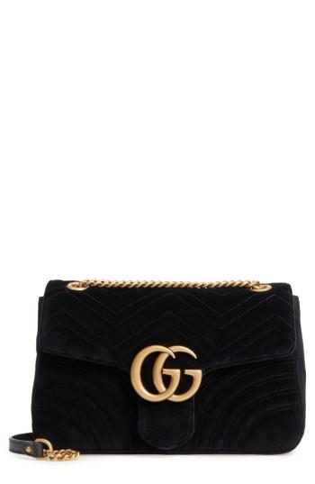 Gucci Medium Gg Marmont 2.0 Matelasse Velvet Shoulder Bag - Red