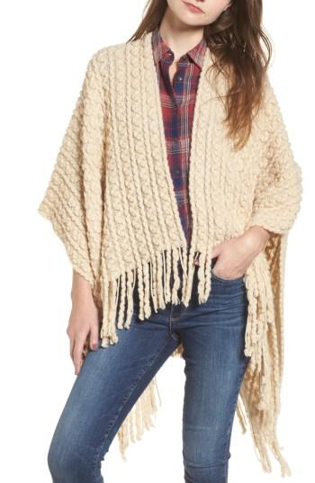 Women's Sole Society Knit Cape, Size - Ivory