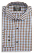 Men's Nordstrom Men's Shop Tech-smart Trim Fit Stretch Check Dress Shirt .5 - 32/33 - Brown