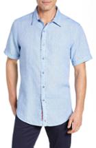 Men's Robert Graham Gills Classic Fit Linen Sport Shirt, Size - Blue