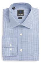 Men's David Donahue Trim Fit Houndstooth Dress Shirt .5 32/33 - Blue