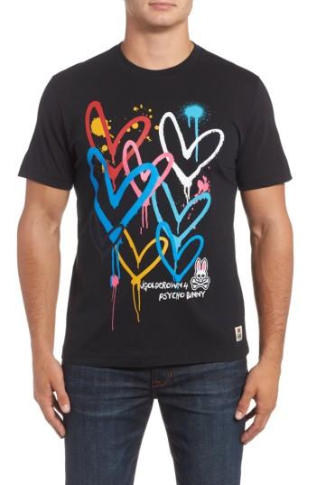 Men's Psycho Bunny Goldcrown Graphic T-shirt (xl) - Black