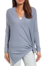 Petite Women's Nic+zoe Essential Side Tie Top P - Blue